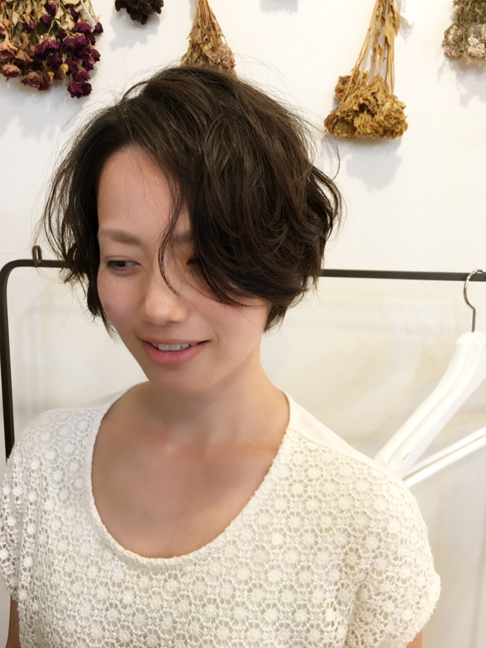 ショートヘアースタイル （カットとパーマを施術）